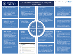 2nd Prize - OUH Connect an online forum for quality improvement